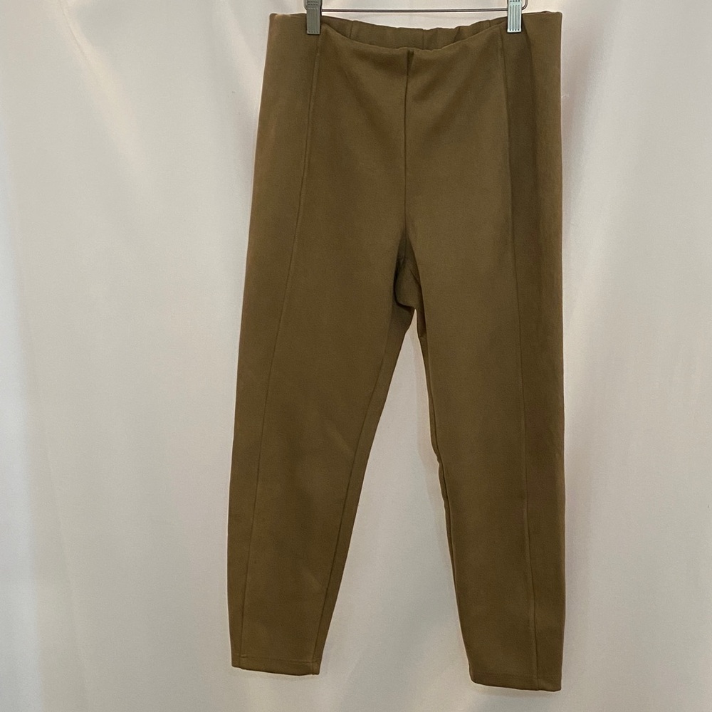 Tahari Cami Faux Suede High-Waisted pull on Pants